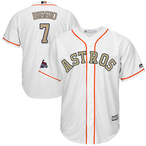 Astros #7 Craig Biggio White 2018 Gold Program Cool Base Stitched MLB Jersey